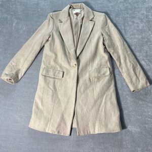 Fray I.D Womens Wool Blend Single Button‎ Chesterfield Coat Beige Tan Size 0